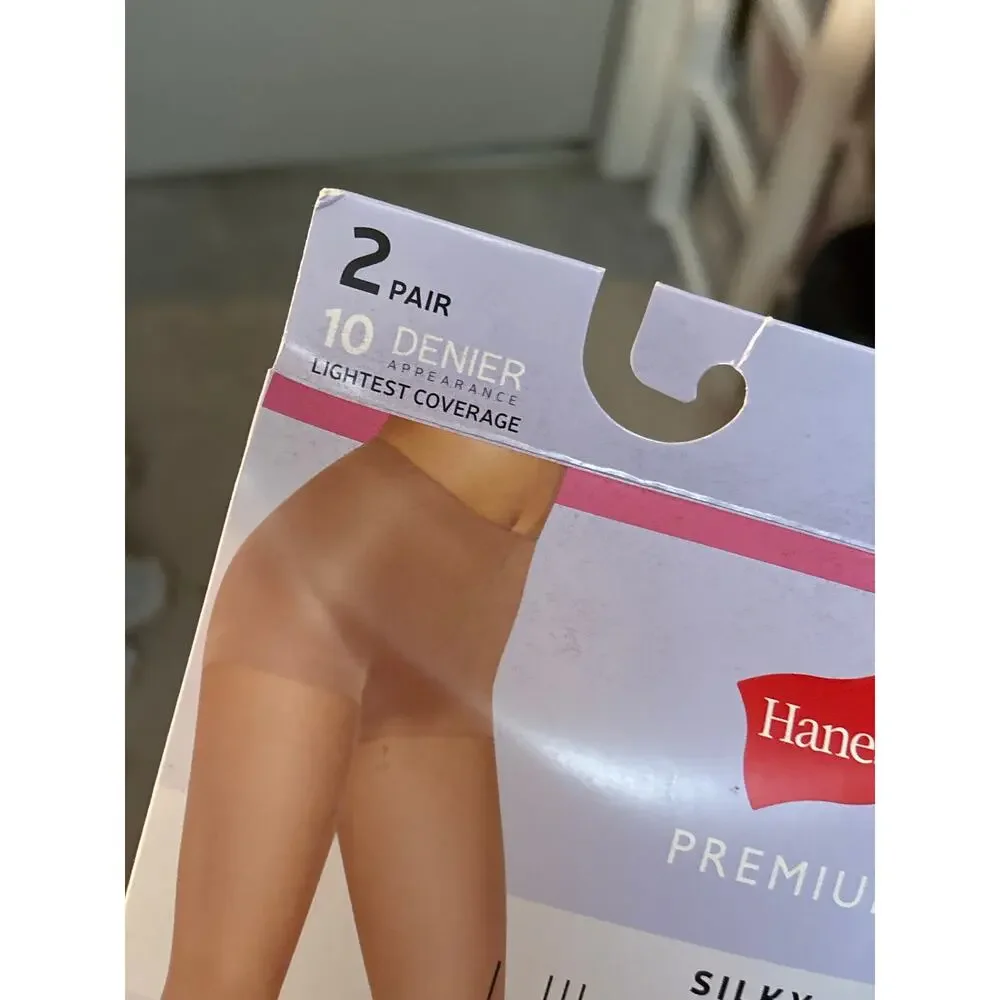 2 pack of Hanes Premium Silky Ultra Sheer control top pantyhose xlarge nude